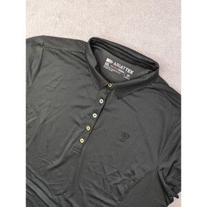 Ariat Tek Heat Series Womens XXL Polo Shirt Black White Geometric Golf Athletic